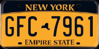 NY license plate GFC7961