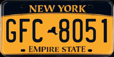 NY license plate GFC8051