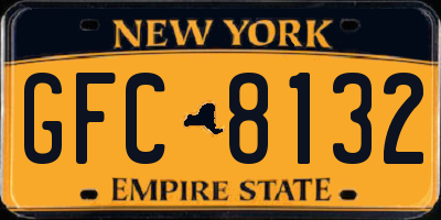 NY license plate GFC8132