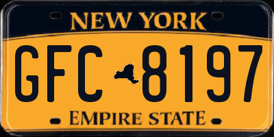 NY license plate GFC8197