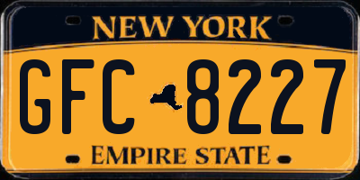 NY license plate GFC8227