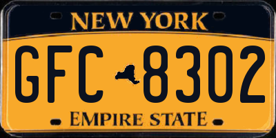 NY license plate GFC8302