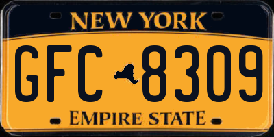 NY license plate GFC8309