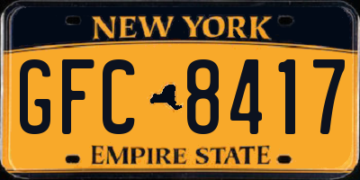 NY license plate GFC8417