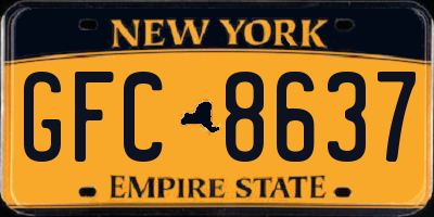 NY license plate GFC8637