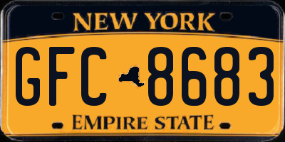 NY license plate GFC8683