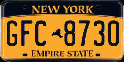 NY license plate GFC8730