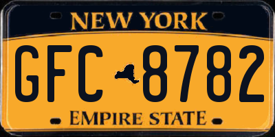 NY license plate GFC8782