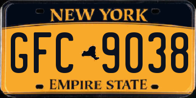 NY license plate GFC9038