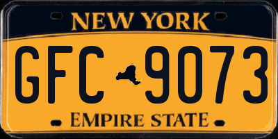 NY license plate GFC9073