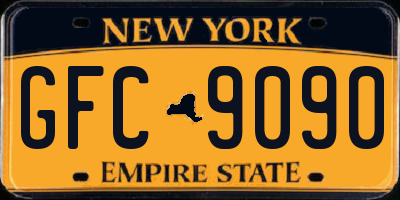 NY license plate GFC9090