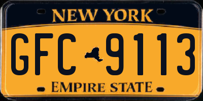 NY license plate GFC9113