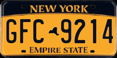NY license plate GFC9214
