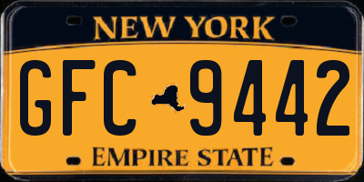 NY license plate GFC9442