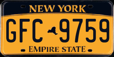 NY license plate GFC9759