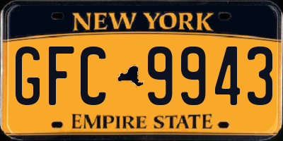 NY license plate GFC9943