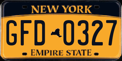 NY license plate GFD0327
