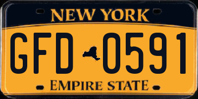 NY license plate GFD0591
