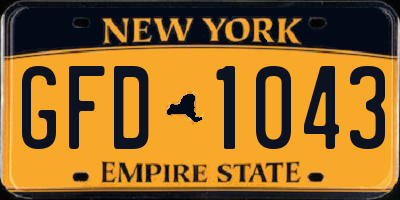 NY license plate GFD1043