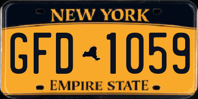 NY license plate GFD1059