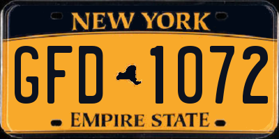NY license plate GFD1072