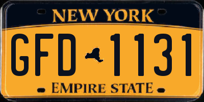 NY license plate GFD1131