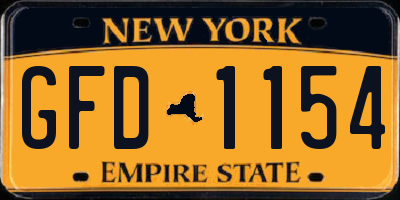 NY license plate GFD1154