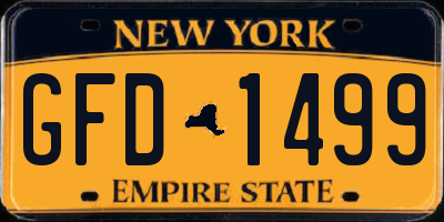 NY license plate GFD1499