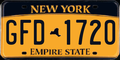NY license plate GFD1720