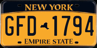 NY license plate GFD1794
