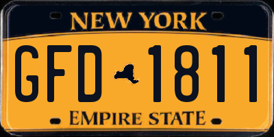 NY license plate GFD1811