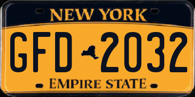 NY license plate GFD2032