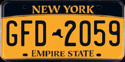 NY license plate GFD2059