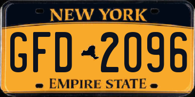 NY license plate GFD2096