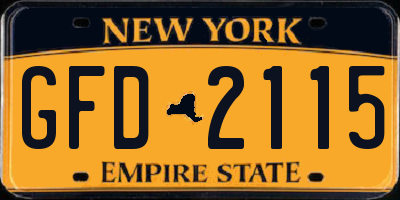 NY license plate GFD2115