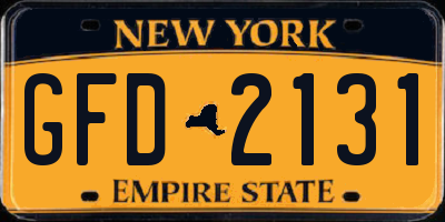 NY license plate GFD2131