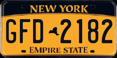 NY license plate GFD2182