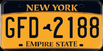 NY license plate GFD2188