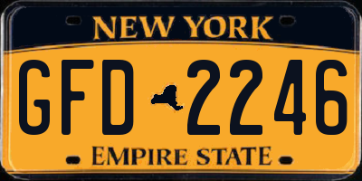 NY license plate GFD2246