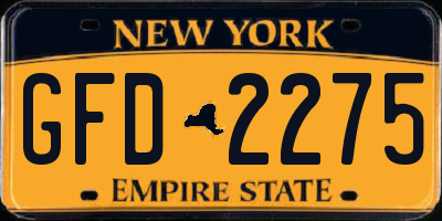 NY license plate GFD2275