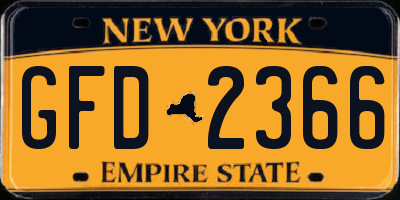 NY license plate GFD2366