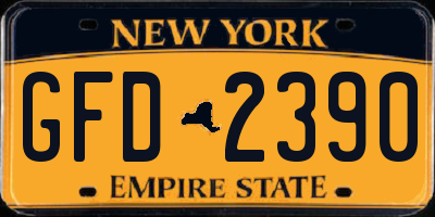 NY license plate GFD2390