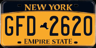 NY license plate GFD2620