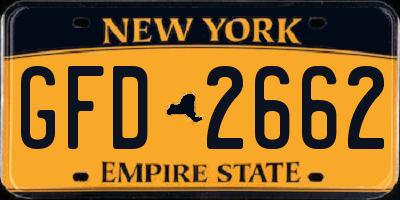 NY license plate GFD2662