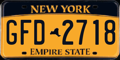 NY license plate GFD2718