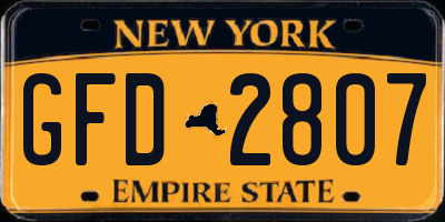NY license plate GFD2807