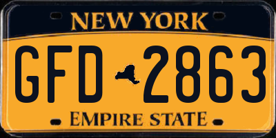 NY license plate GFD2863