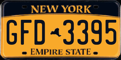 NY license plate GFD3395