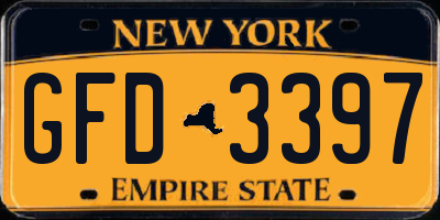 NY license plate GFD3397