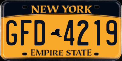 NY license plate GFD4219